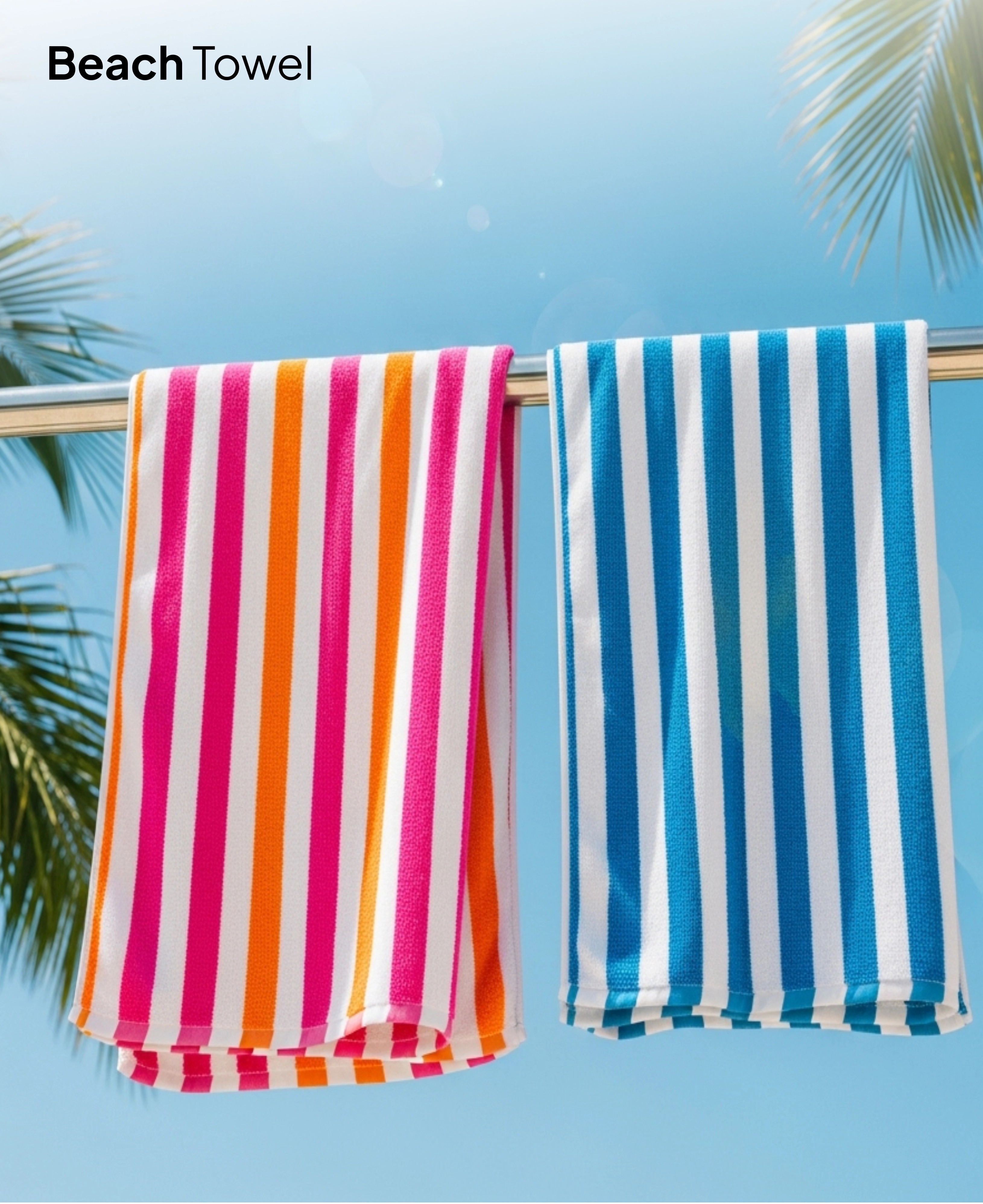 beach towels drying under sky